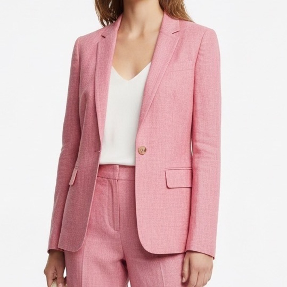 Pink Women's Single-Button Blazer Jacket